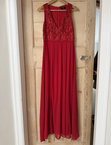 Paris red floral lace maxi - paris,