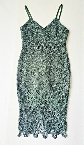 Paris green lace - lace, midi