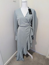 AX Paris sage wrap midi dress
