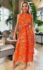 AX PARIS Printed Cut Out Midi