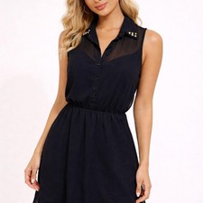 Ax Paris Sheer Black Chiffon